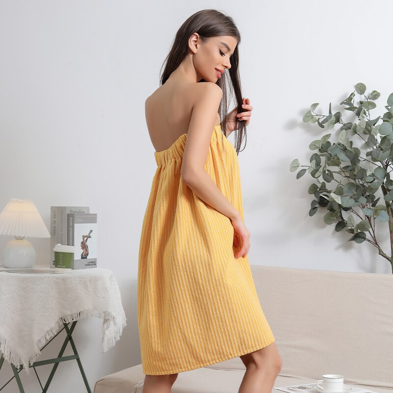 Microfiber bathrobe shower cap combination women's absorbent quick dry wipe hair soft sauna beach dry hair cap bath skirt