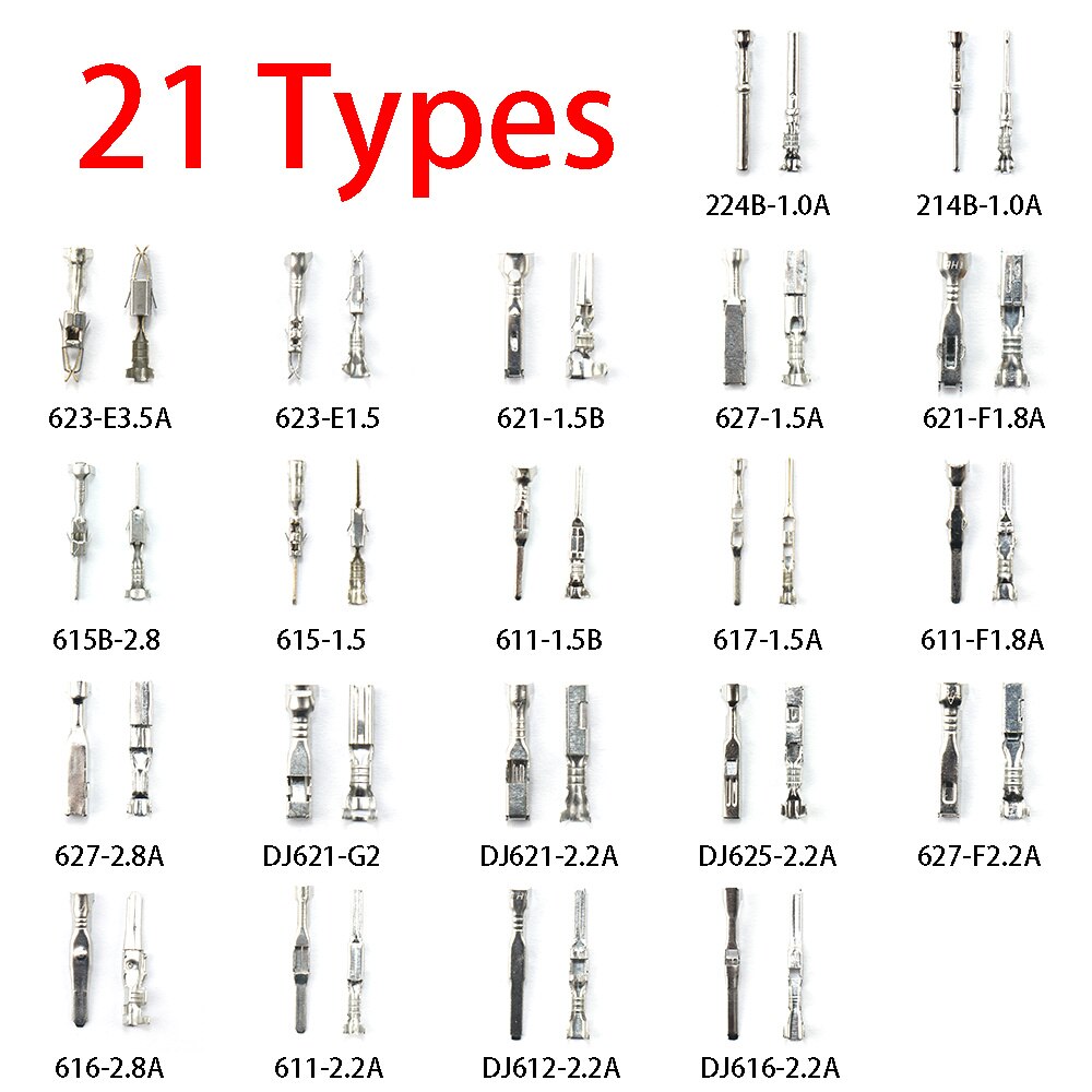 Car Electrical Wire Terminal 1/1.5/1.8/2.2/2.8/3.5mm Auto Electric Connector Plug Removal Male Female Crimp Automotive Plug Pins