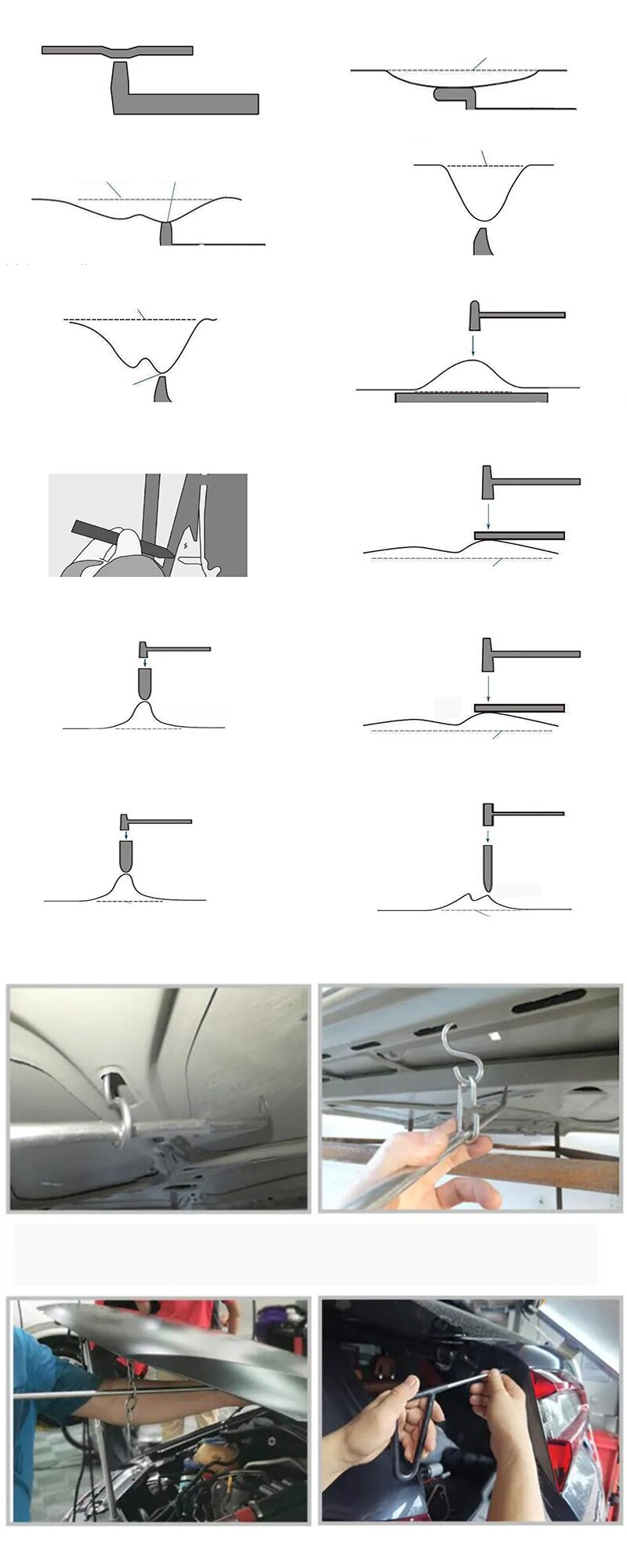 Car Dent Repair Hail Remover Hooks Rods Car Paintless Dent Removal Door Dent Dings Removal Painless Tools for Automotive