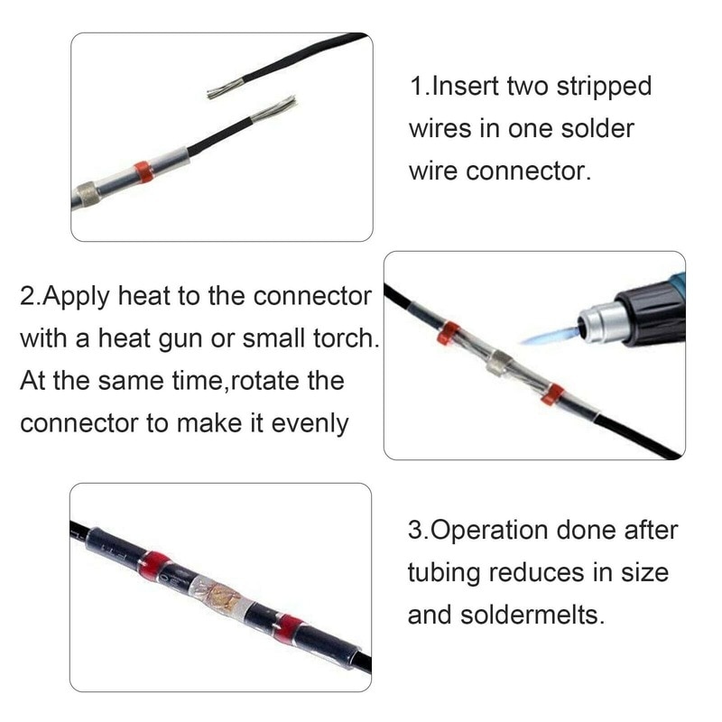 800pcs Solder Seal Wire Connectors Heat Shrink Insulated Electrical Wire Terminals Butt Splice CableCrimp Waterproof Automobile 800pcs Solder Seal Wire Connectors Heat Shrink Insulated Electrical Wire Terminals Butt Splice CableCrimp Waterproof Automobile