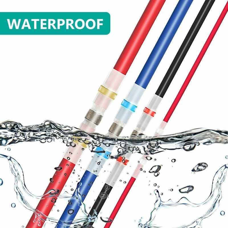 800pcs Solder Seal Wire Connectors Heat Shrink Insulated Electrical Wire Terminals Butt Splice CableCrimp Waterproof Automobile