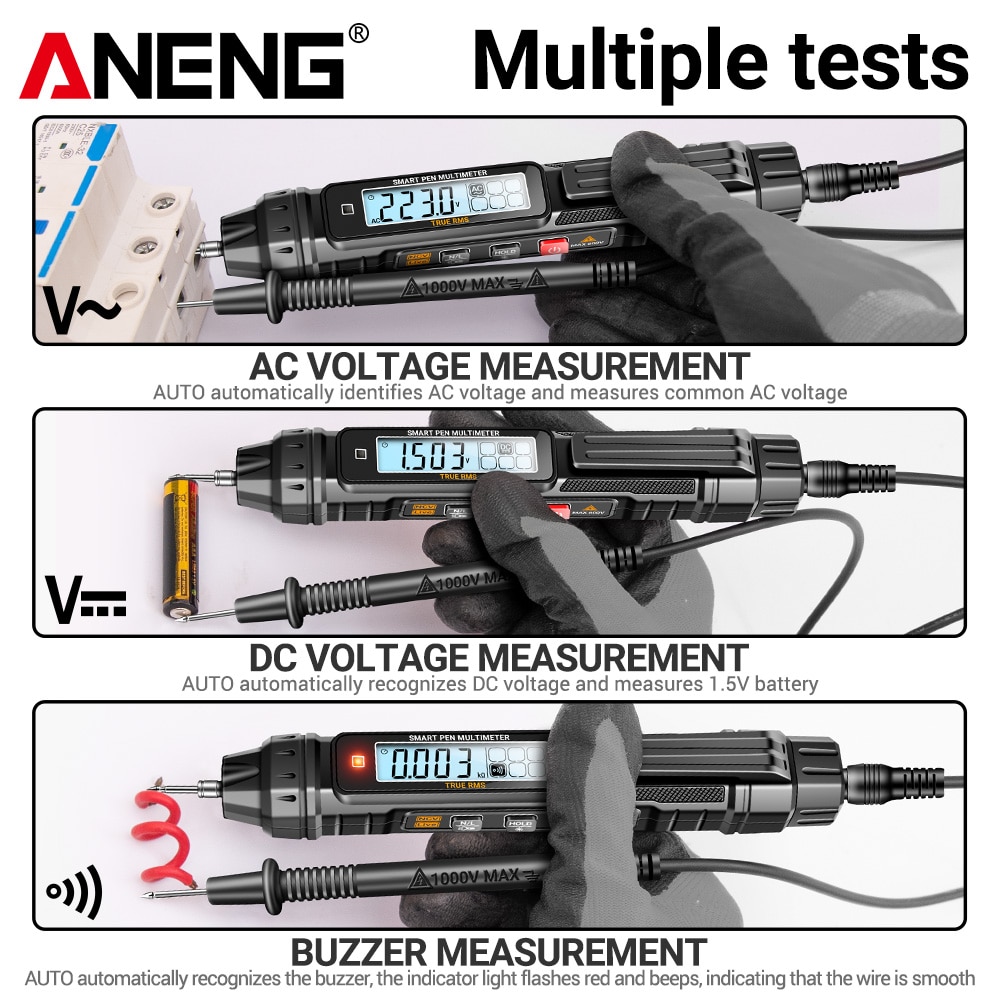 ANENG A3005 Digital Multimeter Pen Type 4000 Counts Professional Meter Non-Contact Auto AC/DC Voltage Ohm Diode Tester For Tool ANENG A3005 Digital Multimeter Pen Type 4000 Counts Professional Meter Non-Contact Auto AC/DC Voltage Ohm Diode Tester For Tool