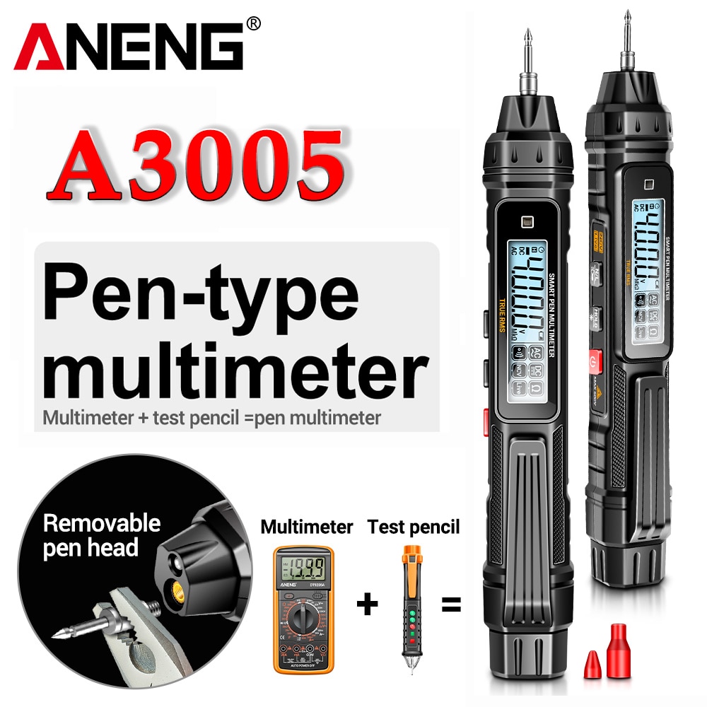 ANENG A3005 Digital Multimeter Pen Type 4000 Counts Professional Meter Non-Contact Auto AC/DC Voltage Ohm Diode Tester For Tool ANENG A3005 Digital Multimeter Pen Type 4000 Counts Professional Meter Non-Contact Auto AC/DC Voltage Ohm Diode Tester For Tool