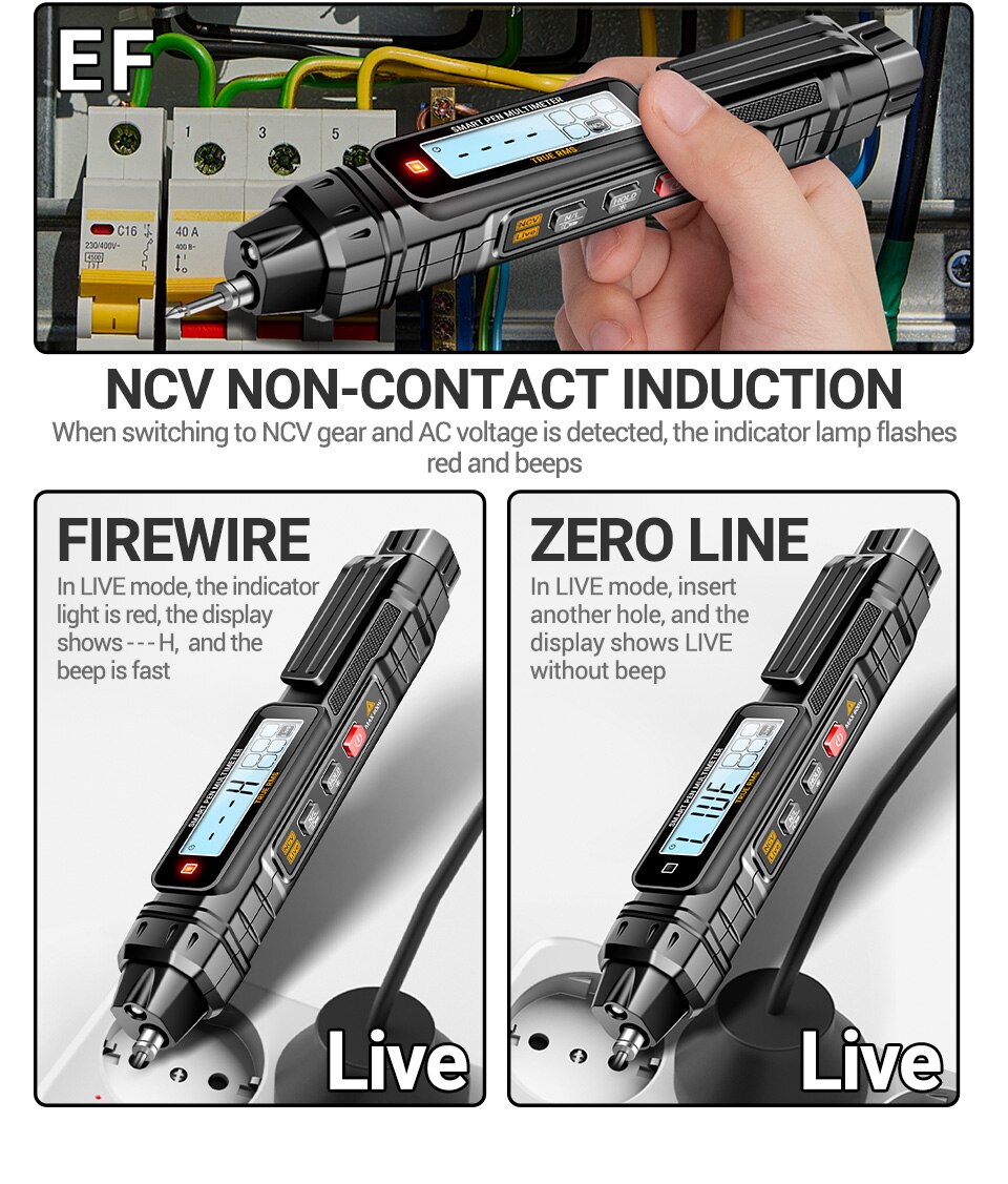 ANENG A3005 Digital Multimeter Pen Type 4000 Counts Professional Meter Non-Contact Auto AC/DC Voltage Ohm Diode Tester For Tool