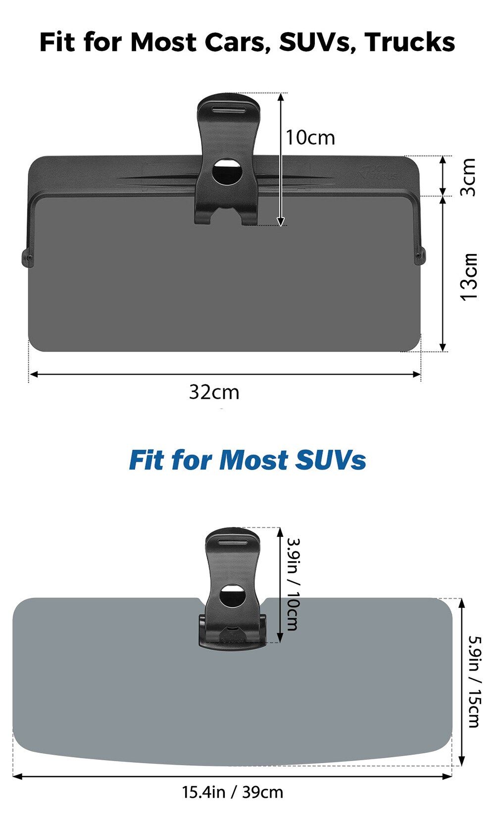 Car Sun Visor Anti-Dazzle Anti-UV Rotatable Adjustable Blocker Polarized Sunshade Plate Clear Vision SUVs Trucks Car Accessories