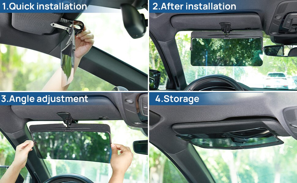 Car Sun Visor Anti-Dazzle Anti-UV Rotatable Adjustable Blocker Polarized Sunshade Plate Clear Vision SUVs Trucks Car Accessories