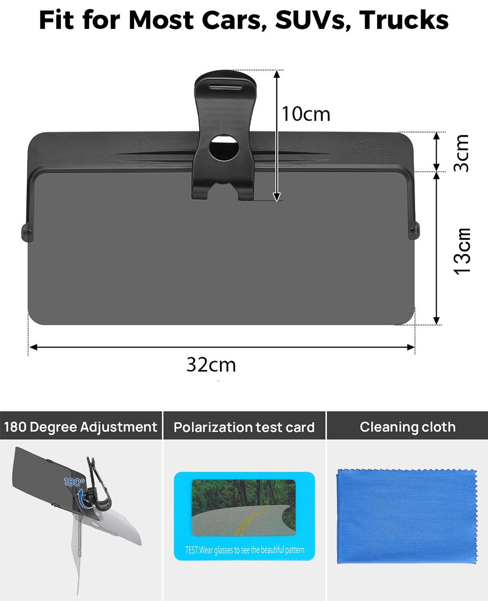 Car Sun Visor Anti-Dazzle Anti-UV Rotatable Adjustable Blocker Polarized Sunshade Plate Clear Vision SUVs Trucks Car Accessories Car Sun Visor Anti-Dazzle Anti-UV Rotatable Adjustable Blocker Polarized Sunshade Plate Clear Vision SUVs Trucks Car Accessories