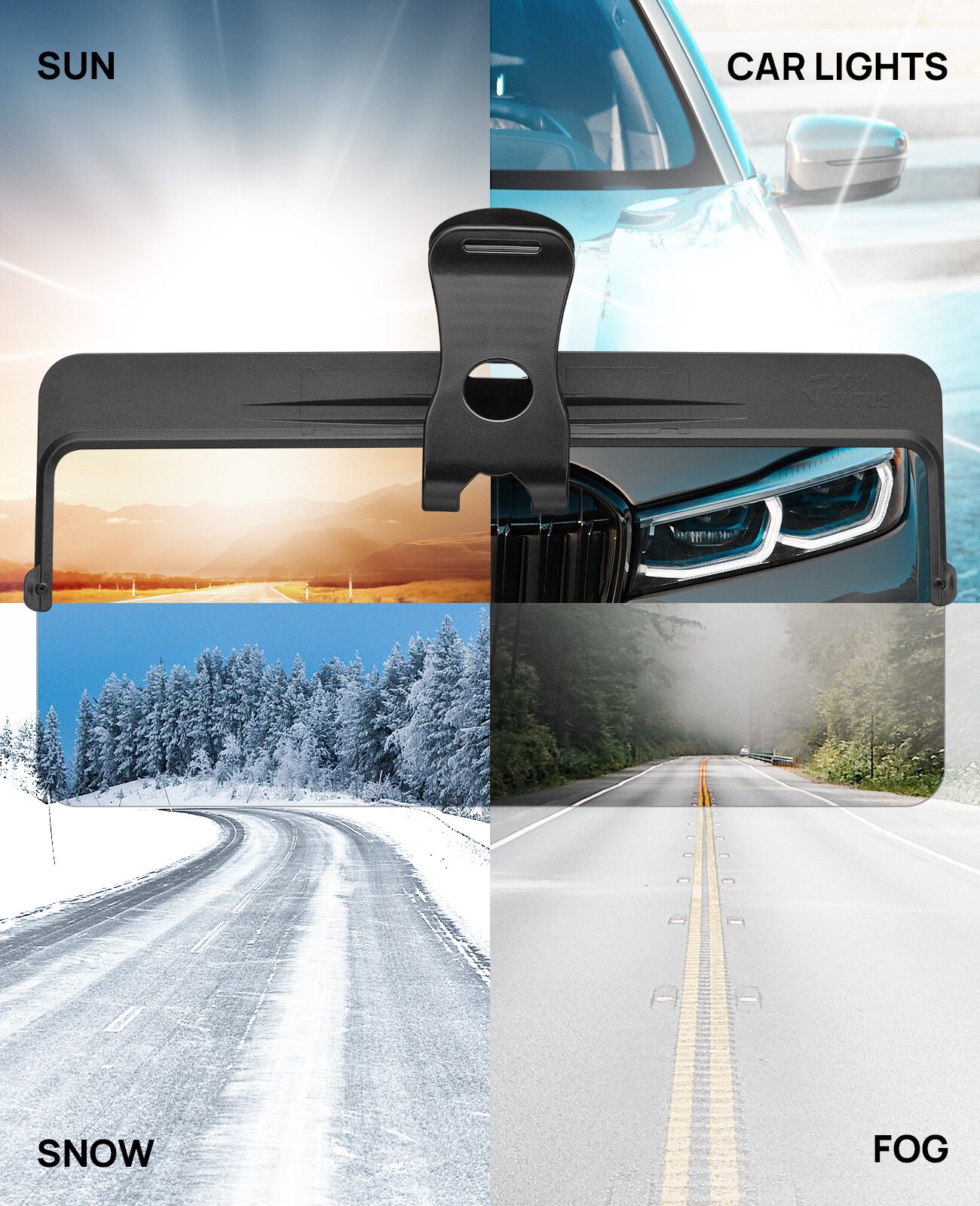 Car Sun Visor Anti-Dazzle Anti-UV Rotatable Adjustable Blocker Polarized Sunshade Plate Clear Vision SUVs Trucks Car Accessories