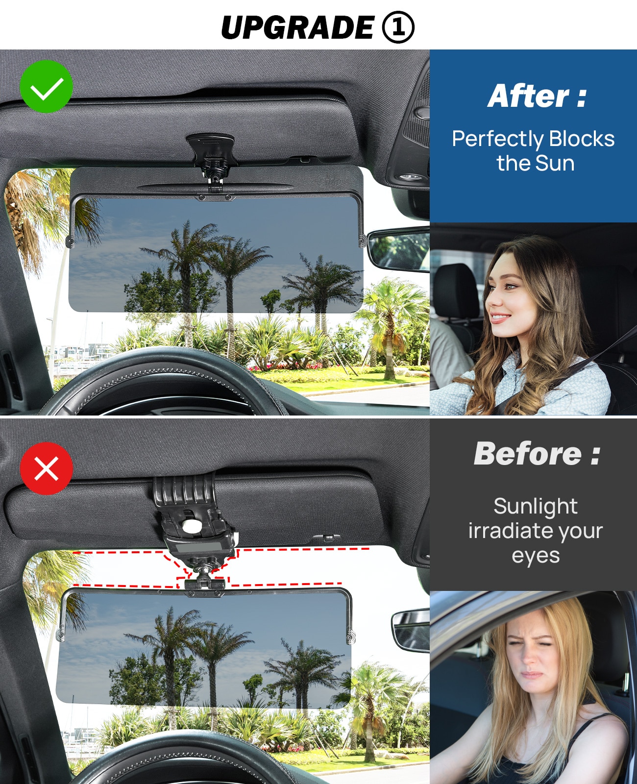 Car Sun Visor Anti-Dazzle Anti-UV Rotatable Adjustable Blocker Polarized Sunshade Plate Clear Vision SUVs Trucks Car Accessories Car Sun Visor Anti-Dazzle Anti-UV Rotatable Adjustable Blocker Polarized Sunshade Plate Clear Vision SUVs Trucks Car Accessories