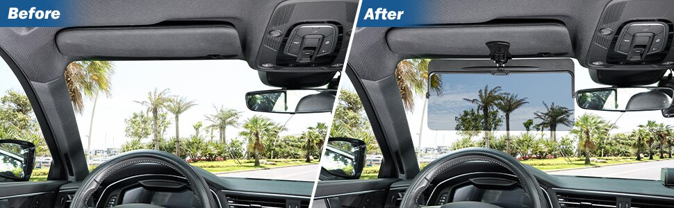 Car Sun Visor Anti-Dazzle Anti-UV Rotatable Adjustable Blocker Polarized Sunshade Plate Clear Vision SUVs Trucks Car Accessories