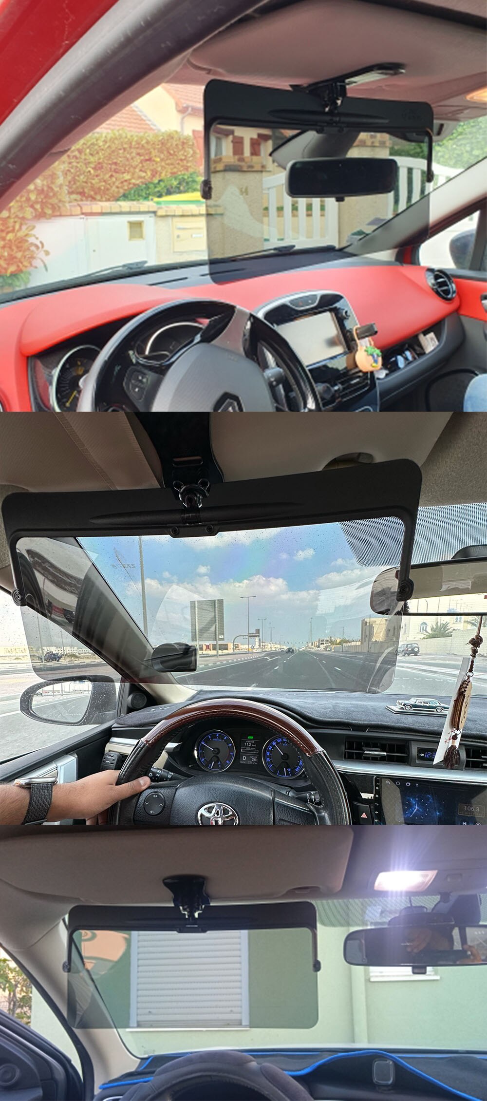 Car Sun Visor Anti-Dazzle Anti-UV Rotatable Adjustable Blocker Polarized Sunshade Plate Clear Vision SUVs Trucks Car Accessories