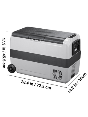 VEVOR 36L 50L 60LCar Refrigerator Portable Fridge Freezer Cool Box With Wheel and Draw Bar Dual Zone for Camping Picnic Caravan