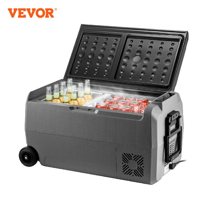 VEVOR 36L 50L 60LCar Refrigerator Portable Fridge Freezer Cool Box With Wheel and Draw Bar Dual Zone for Camping Picnic Caravan VEVOR 36L 50L 60LCar Refrigerator Portable Fridge Freezer Cool Box With Wheel and Draw Bar Dual Zone for Camping Picnic Caravan
