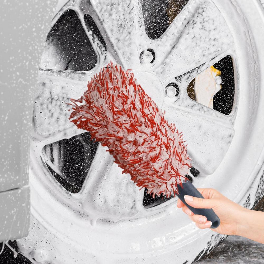 Car Wash Super Brush Plush Premium Wheels Brush Non-Slip Handle Easy To Cleaning Rims Spokes Wheel Barrel Car Accessories Car Wash Super Brush Plush Premium Wheels Brush Non-Slip Handle Easy To Cleaning Rims Spokes Wheel Barrel Car Accessories