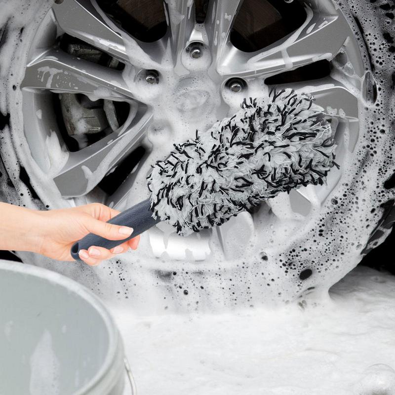 Car Wash Super Brush Plush Premium Wheels Brush Non-Slip Handle Easy To Cleaning Rims Spokes Wheel Barrel Car Accessories Car Wash Super Brush Plush Premium Wheels Brush Non-Slip Handle Easy To Cleaning Rims Spokes Wheel Barrel Car Accessories