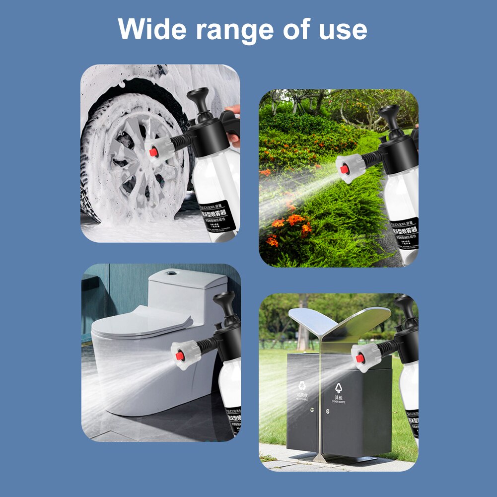 2L Hand Pump Foam Sprayer Car Wash Handheld Foam Watering Can Cannon Snow Foam Car Washer Spray Bottle Auto Cleaning Tool
