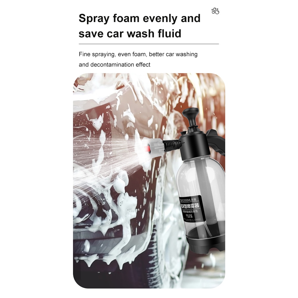 2L Hand Pump Foam Sprayer Car Wash Handheld Foam Watering Can Cannon Snow Foam Car Washer Spray Bottle Auto Cleaning Tool