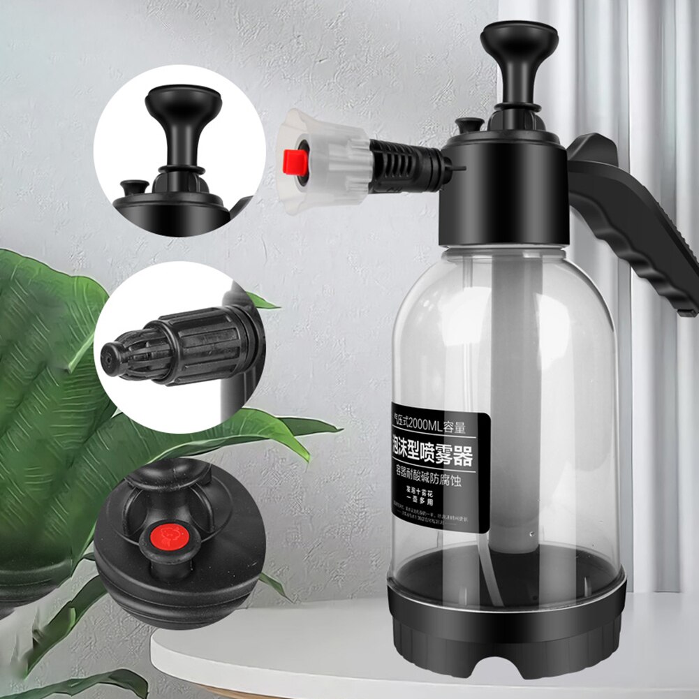 2L Hand Pump Foam Sprayer Car Wash Handheld Foam Watering Can Cannon Snow Foam Car Washer Spray Bottle Auto Cleaning Tool