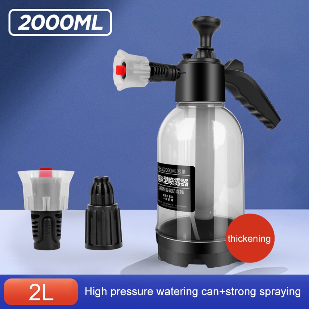 2L Hand Pump Foam Sprayer Car Wash Handheld Foam Watering Can Cannon Snow Foam Car Washer Spray Bottle Auto Cleaning Tool