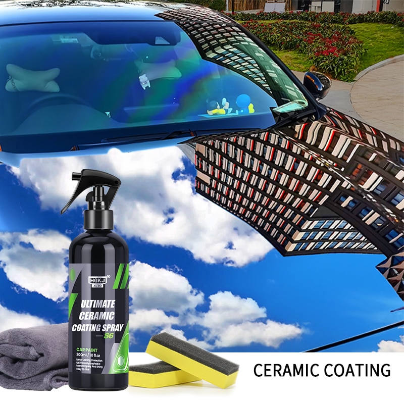 HGKJ S6 Ceramic Coating for Auto Paint Crystal Wax Spray Nano Hydrophobic Liquid Polymer Oleophobic Anti Rain Car Care