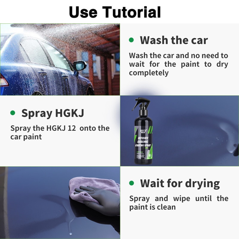 HGKJ S6 Ceramic Coating for Auto Paint Crystal Wax Spray Nano Hydrophobic Liquid Polymer Oleophobic Anti Rain Car Care