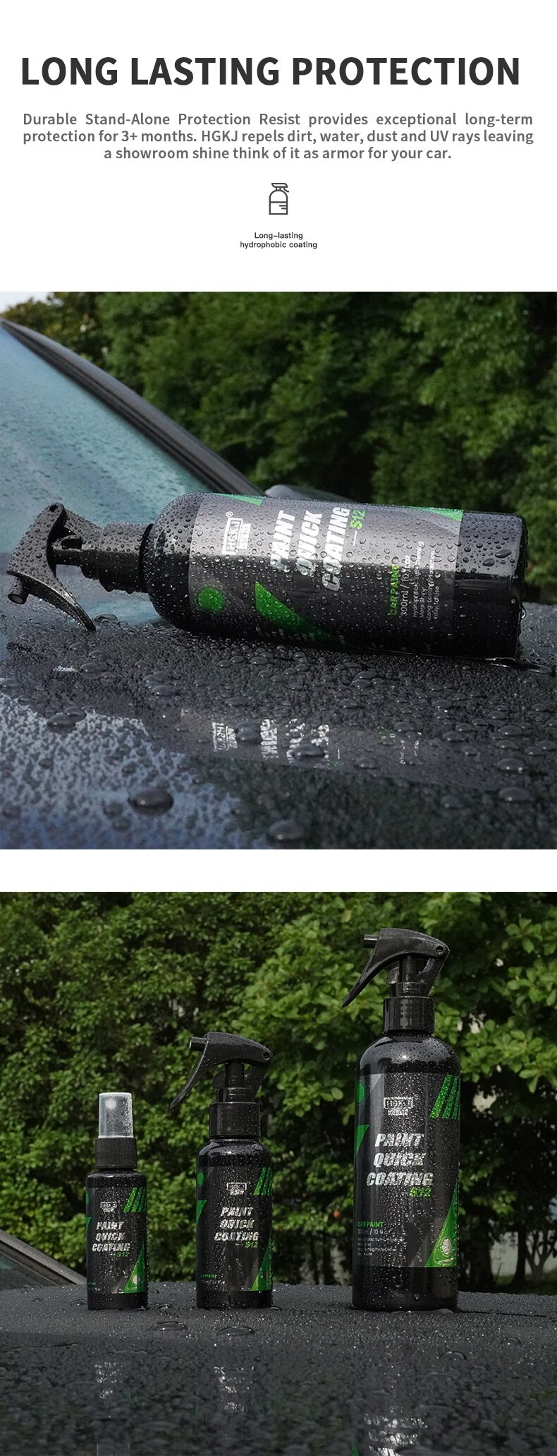 300ML Car Ceramic Coating Wax Liquid Glass Auto Body Polish Paint Hydrophobic Shine Long Lasting Protection Car Product Hgkj S12