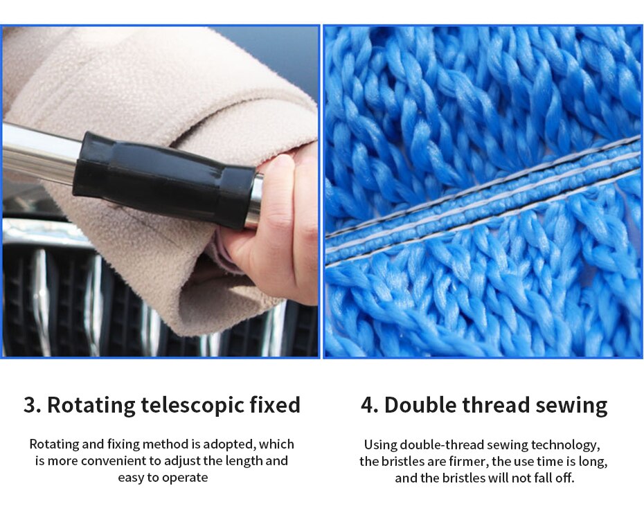 SEAMETAL Superfine Fiber Car Duster Suit Retractable Microfiber Car Dust Mop Home Cleaning Dust Removal Brushes Towels Kits