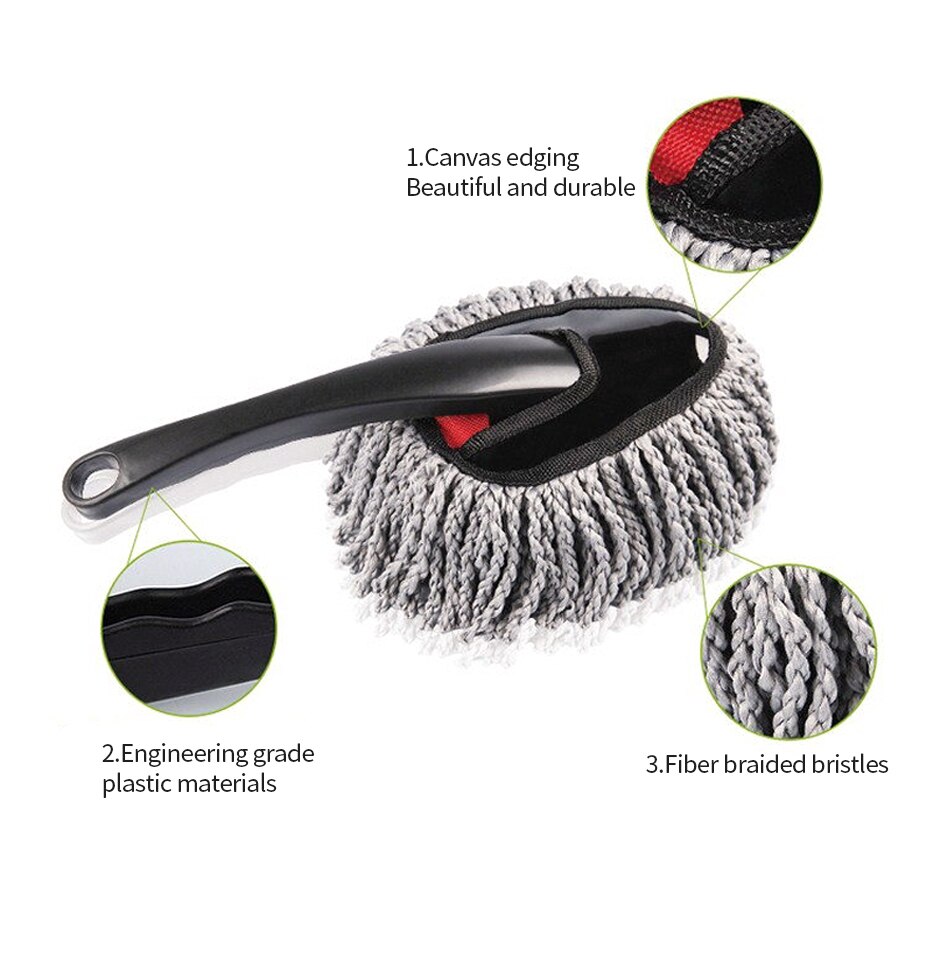 SEAMETAL Superfine Fiber Car Duster Suit Retractable Microfiber Car Dust Mop Home Cleaning Dust Removal Brushes Towels Kits