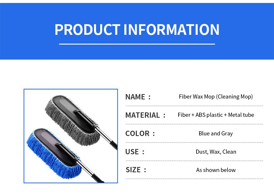 SEAMETAL Superfine Fiber Car Duster Suit Retractable Microfiber Car Dust Mop Home Cleaning Dust Removal Brushes Towels Kits