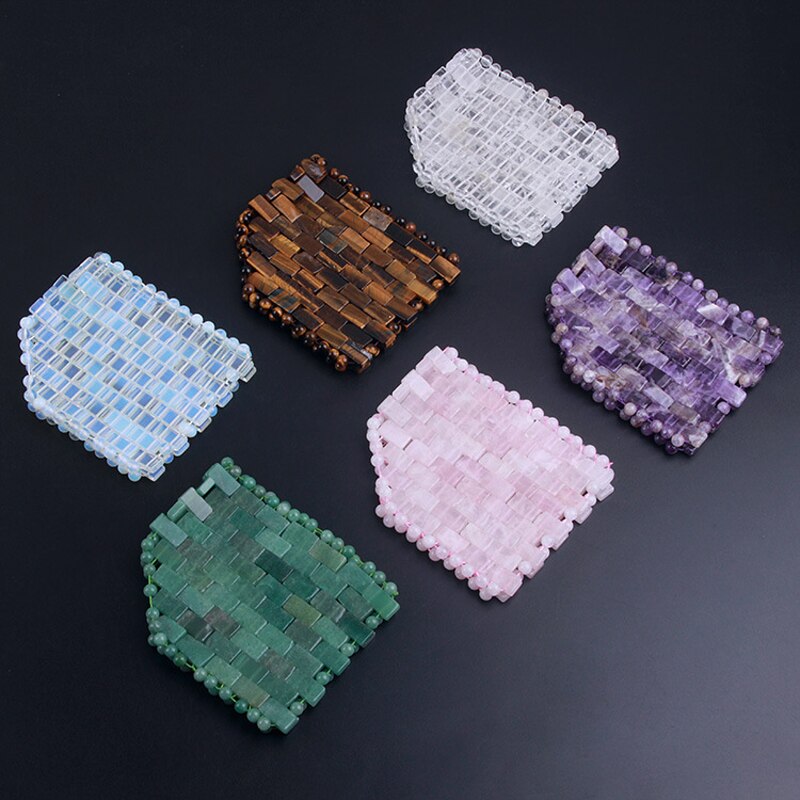 Natural Jade Crystal Sleep Mask Cold Therapy Jade Eye Mask Wrinkle Removal Rose Quartz Jade Masks Crystal Stone Facial Massager