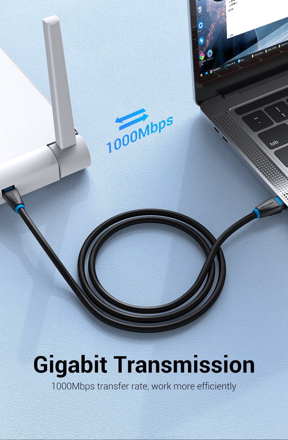 Vention Ethernet Cable Cat6 Lan Cable UTP RJ45 Network Patch Cable 10m 15m For PS PC Internet Modem Router Cat 6 Cable Ethernet