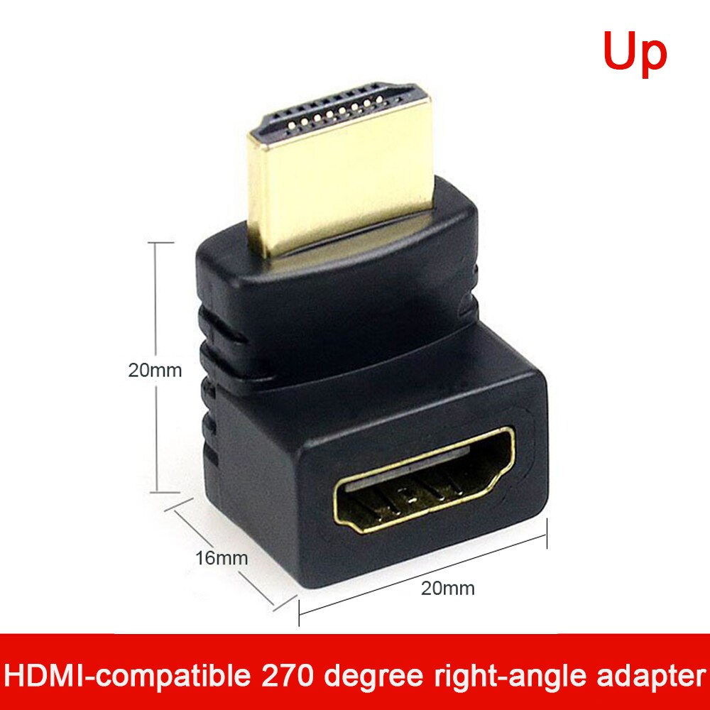 HDMI-Compatible Adapter 90 270 Degree Right Angle Male to Female Converter 4K HD Connector Mini / Micro HDMI-Compatible Extender HDMI-Compatible Adapter 90 270 Degree Right Angle Male to Female Converter 4K HD Connector Mini / Micro HDMI-Compatible Extender