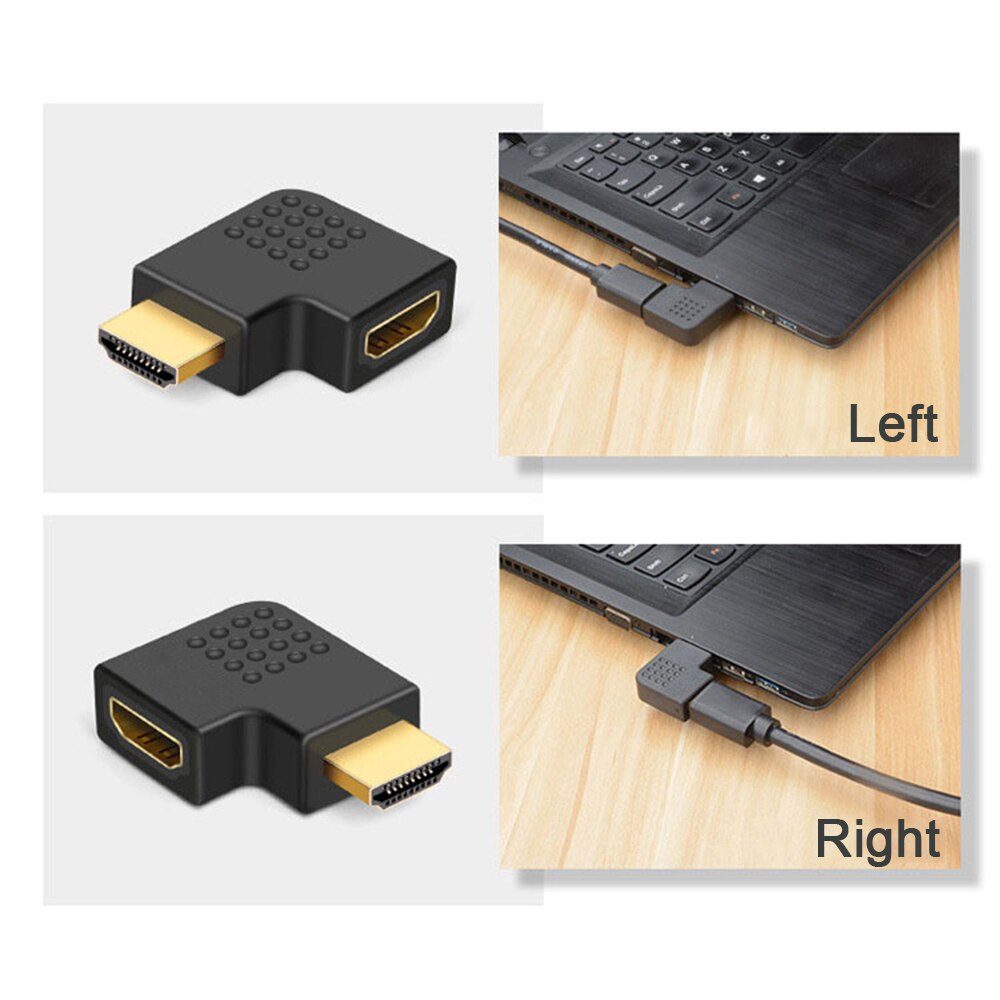 HDMI-Compatible Adapter 90 270 Degree Right Angle Male to Female Converter 4K HD Connector Mini / Micro HDMI-Compatible Extender HDMI-Compatible Adapter 90 270 Degree Right Angle Male to Female Converter 4K HD Connector Mini / Micro HDMI-Compatible Extender