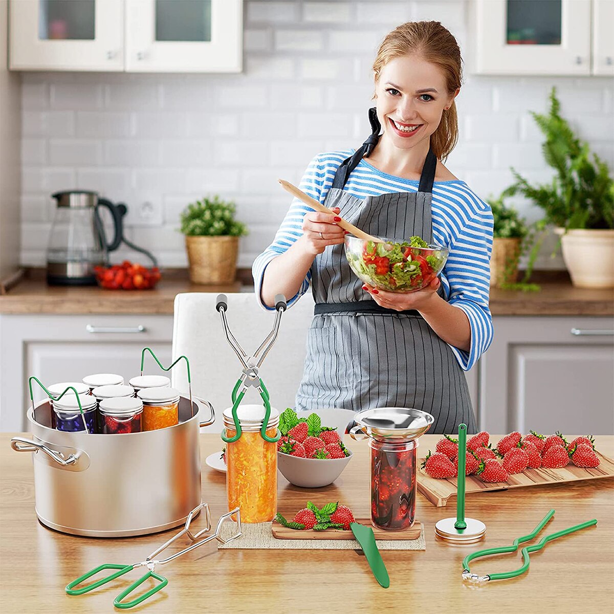 Canning Supplies Starter Kit Canning Jar Lifter Can Lifter Tongs Heat Resistance Anti-clip Lifter Jam Making Set Kitchen Tools