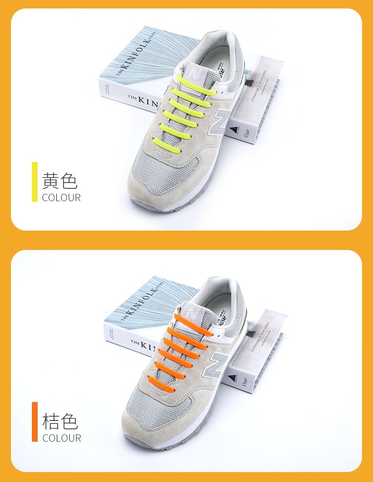 Silicone Elastic Shoelaces Fashion Unisex Athletic No Tie Shoe Lace All Sneakers Fit Quick Shoe Lace
