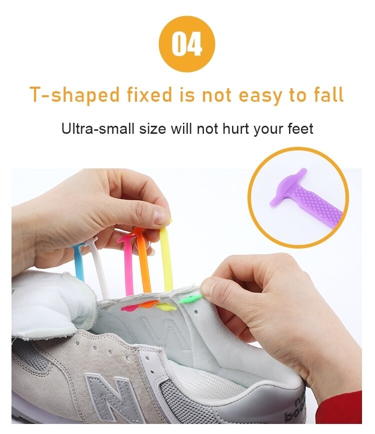 Silicone Elastic Shoelaces Fashion Unisex Athletic No Tie Shoe Lace All Sneakers Fit Quick Shoe Lace