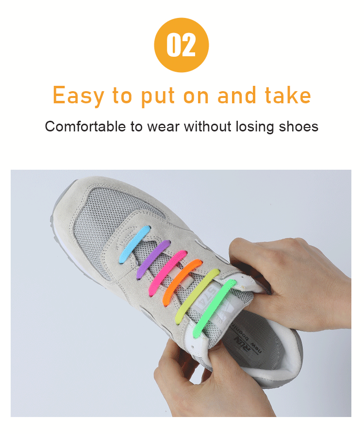 Silicone Elastic Shoelaces Fashion Unisex Athletic No Tie Shoe Lace All Sneakers Fit Quick Shoe Lace