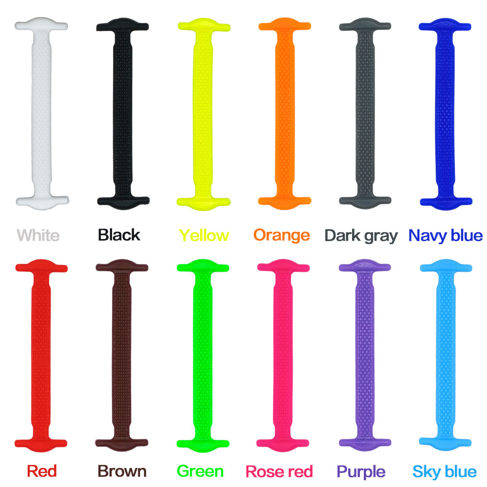 Silicone Elastic Shoelaces Special No Tie Shoelace Lacing Kids Adult Sneakers Quick Shoe Lace Creative Lazy Rubber Lace 16ps/Lot