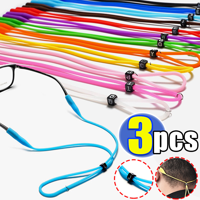 1/3PCS Silicone Glasses Strap Anti-Slip Sports Eyeglasses Sunglasses Rope Neck Cord Eyewear Lanyard Glasses Chain