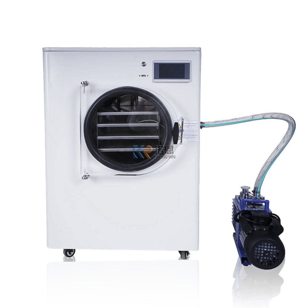 Small Machine Home Dryer Mini Food Vacuum Freeze Drying Machine Home Use Vegetable Freezer Dryer With Pump For Sale Small Machine Home Dryer Mini Food Vacuum Freeze Drying Machine Home Use Vegetable Freezer Dryer With Pump For Sale
