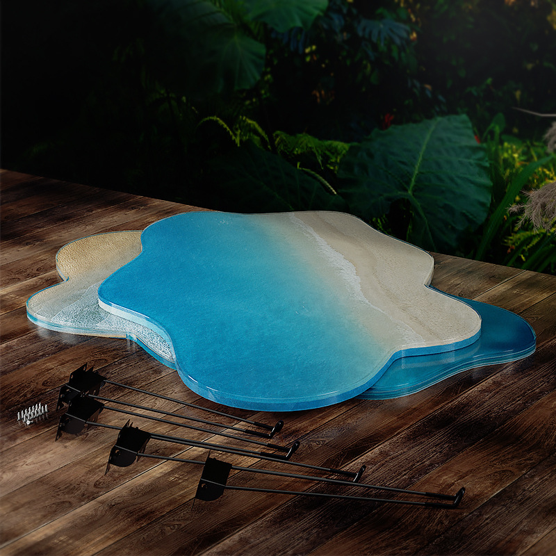 Large 61cm Irregular tray epoxy resin silicone mold Wave table River table silicone mold DIY Ocean Crystal Resin Casting mold