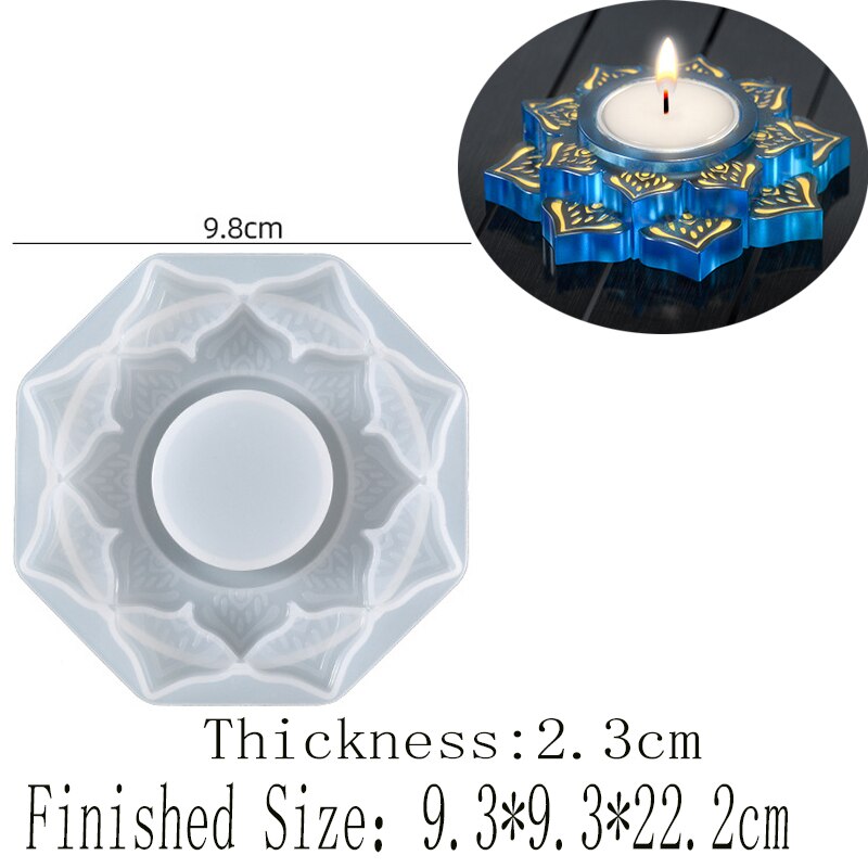 Concrete Candle Jar Silicone Mould Round Lotus Candle Holder Cement Plaster Mold DIY Handmade Epoxy Resin Candlestick Mould Tool