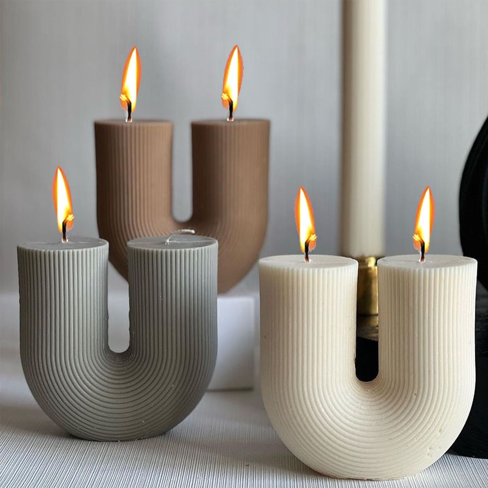 U Shape Candle Silicone Mold DIY Striped Arch Scented Candle Making Wax Mould Plaster Resin Ornament Craft Mold Home Decoration U Shape Candle Silicone Mold DIY Striped Arch Scented Candle Making Wax Mould Plaster Resin Ornament Craft Mold Home Decoration
