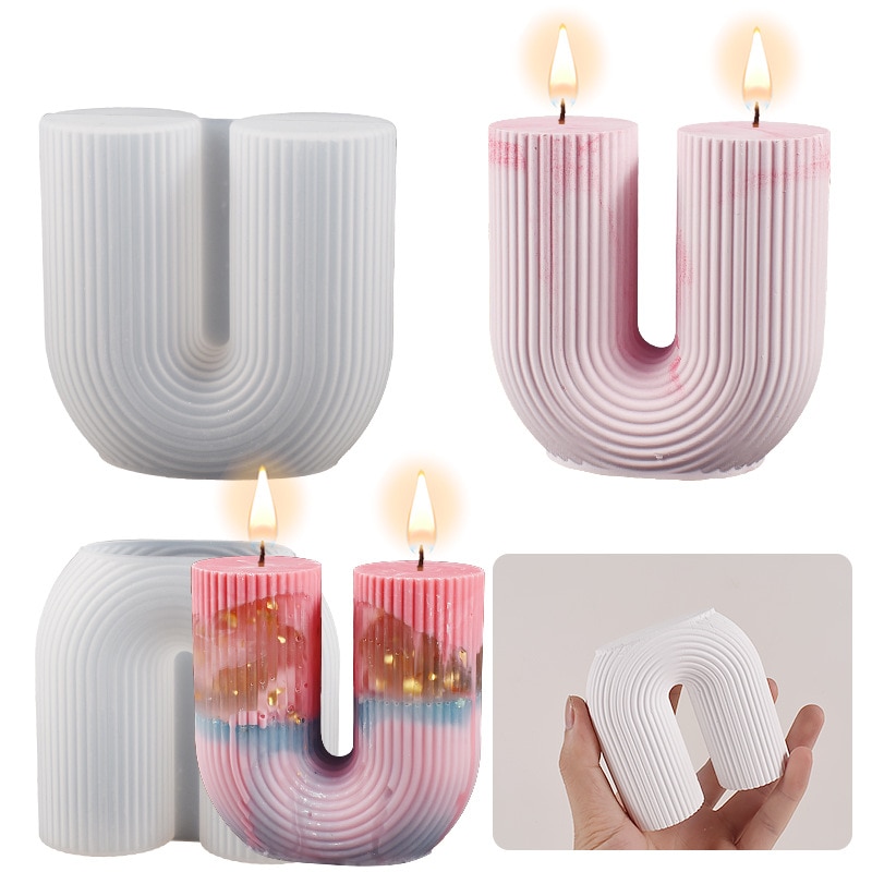 U Shape Candle Silicone Mold DIY Striped Arch Scented Candle Making Wax Mould Plaster Resin Ornament Craft Mold Home Decoration U Shape Candle Silicone Mold DIY Striped Arch Scented Candle Making Wax Mould Plaster Resin Ornament Craft Mold Home Decoration