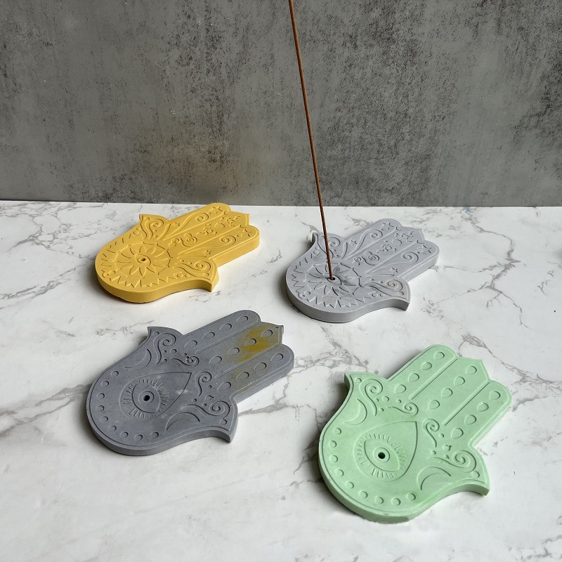 Fatima Lucky Hand Silicone Molds Hamasa Hand for Cement Incense Holder Tray Concrete Incense DIY Cement Bracket Crafts Moulds Fatima Lucky Hand Silicone Molds Hamasa Hand for Cement Incense Holder Tray Concrete Incense DIY Cement Bracket Crafts Moulds