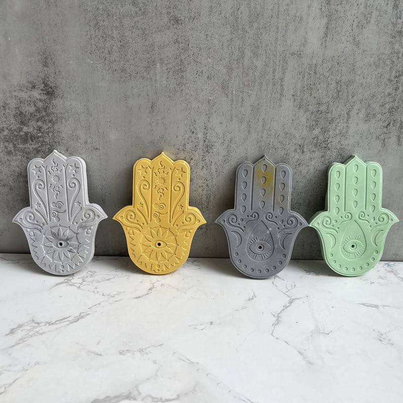 Fatima Lucky Hand Silicone Molds Hamasa Hand for Cement Incense Holder Tray Concrete Incense DIY Cement Bracket Crafts Moulds Fatima Lucky Hand Silicone Molds Hamasa Hand for Cement Incense Holder Tray Concrete Incense DIY Cement Bracket Crafts Moulds