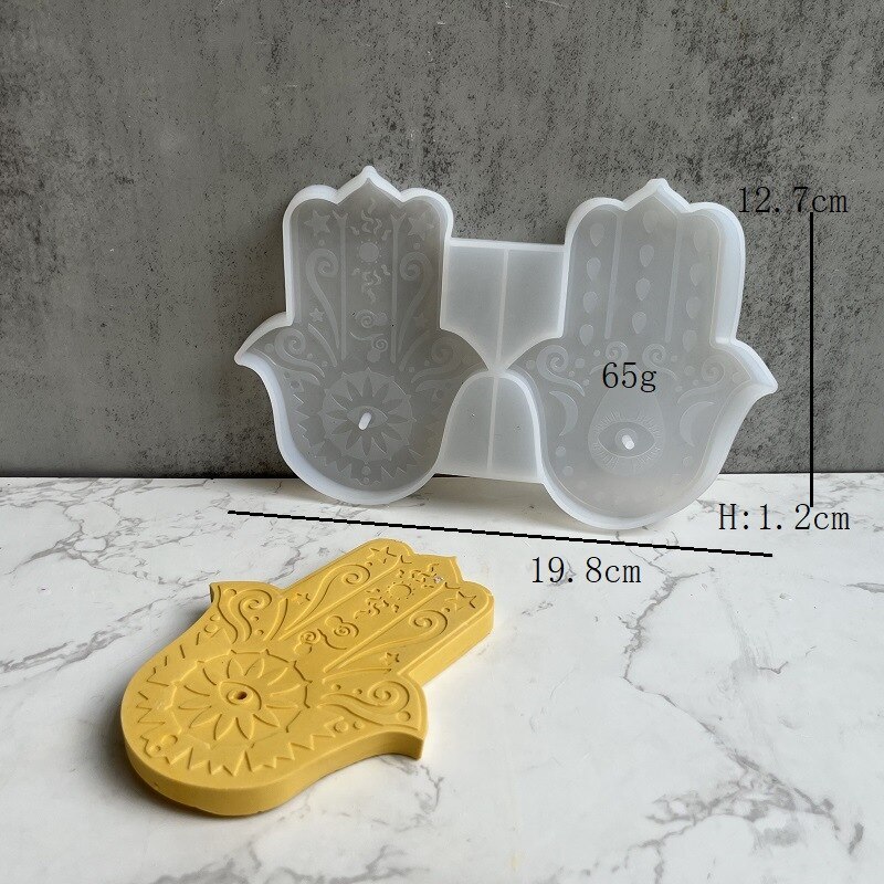 Fatima Lucky Hand Silicone Molds Hamasa Hand for Cement Incense Holder Tray Concrete Incense DIY Cement Bracket Crafts Moulds Fatima Lucky Hand Silicone Molds Hamasa Hand for Cement Incense Holder Tray Concrete Incense DIY Cement Bracket Crafts Moulds
