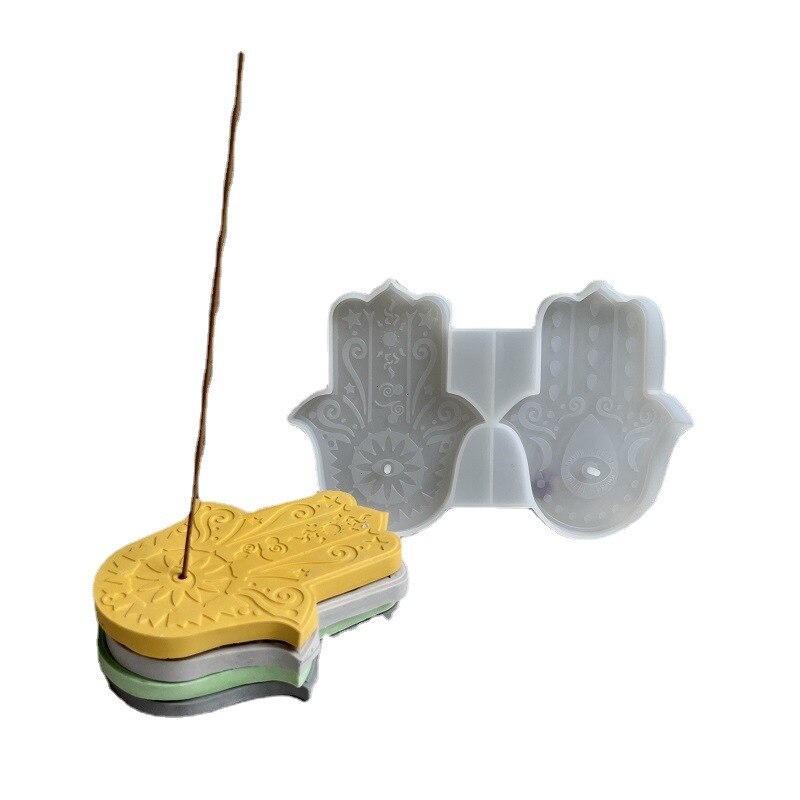 Fatima Lucky Hand Silicone Molds Hamasa Hand for Cement Incense Holder Tray Concrete Incense DIY Cement Bracket Crafts Moulds Fatima Lucky Hand Silicone Molds Hamasa Hand for Cement Incense Holder Tray Concrete Incense DIY Cement Bracket Crafts Moulds
