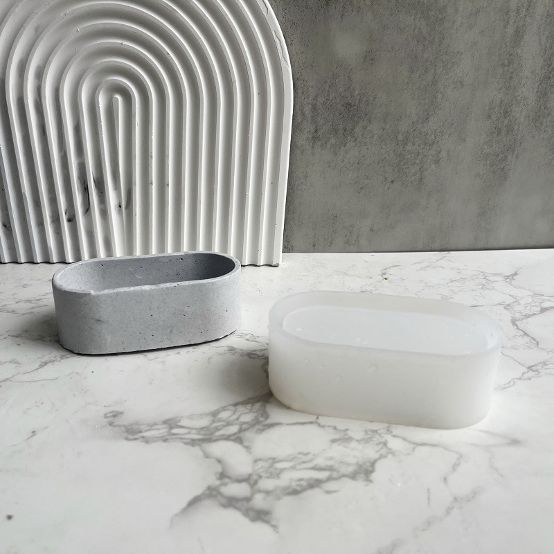 DIY Oval Candle Jar Silicone Molds Cement Plaster Mini Flower Pot Concrete Wax Box Candle Tray Injection Mould Home Decor Crafts DIY Oval Candle Jar Silicone Molds Cement Plaster Mini Flower Pot Concrete Wax Box Candle Tray Injection Mould Home Decor Crafts