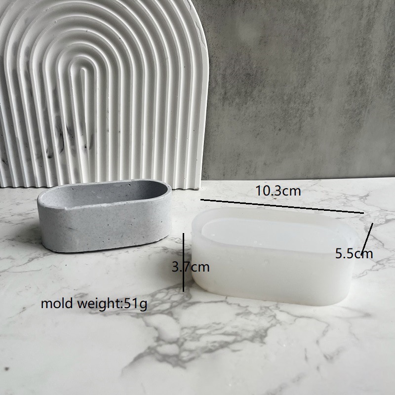 DIY Oval Candle Jar Silicone Molds Cement Plaster Mini Flower Pot Concrete Wax Box Candle Tray Injection Mould Home Decor Crafts DIY Oval Candle Jar Silicone Molds Cement Plaster Mini Flower Pot Concrete Wax Box Candle Tray Injection Mould Home Decor Crafts